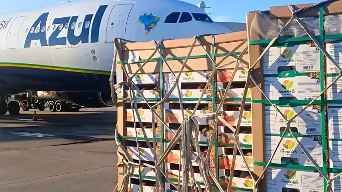 Azul Cargo vê Crescimento no transporte aéreo de carga para impulsionado por frutas brasileiras